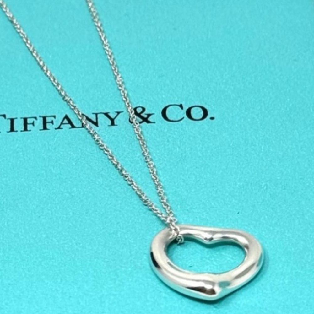 Authentic Tiffany & CO. Elsa Peretti Small Size Open Heart Neck… - Picture 7 of 15